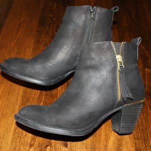 Black Leather Steve Madden Booties